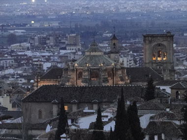 Granada's Cathedral view by night