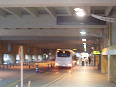 EA bus stop in Seville's airport