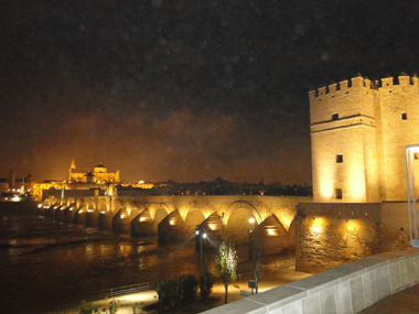 Puente romano de noche