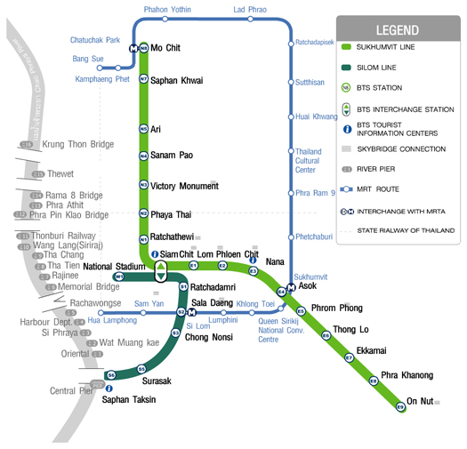 Bangkok's Sky Train map