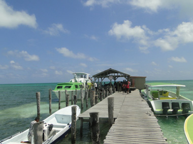 Embarcadero del water taxi en Cayo Caulker