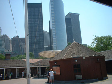 Ticket boxes for Liberty island's ferry
